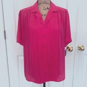 David Matthew Hot Pink Button up Blouse/Top